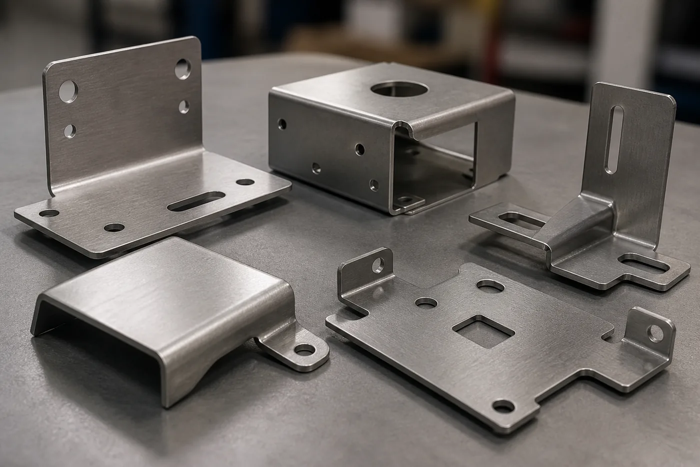 Finished bent sheet-metal brackets and formed covers