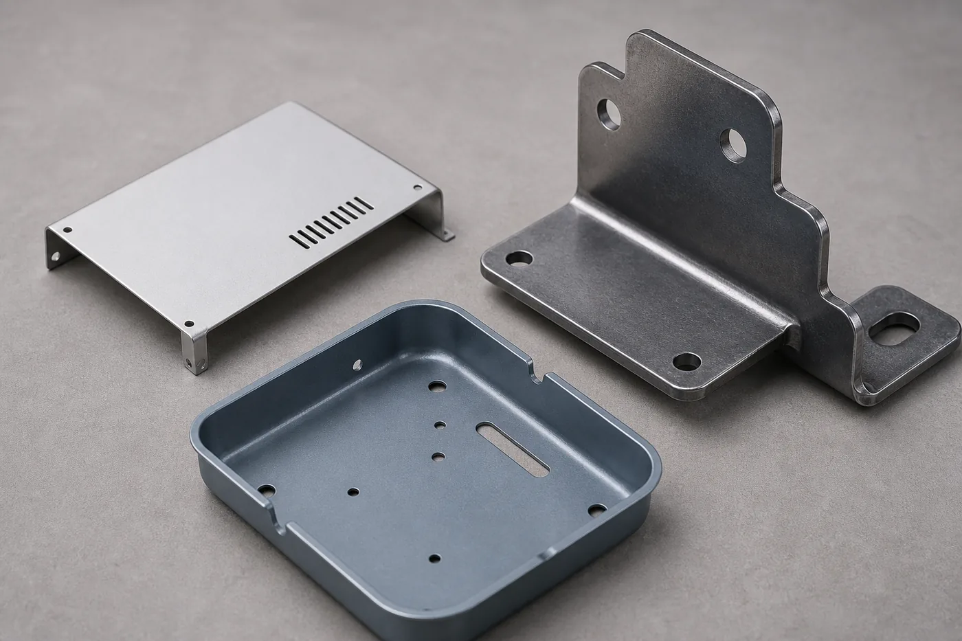 Finished formed sheet-metal parts in several material thicknesses